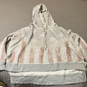 Free People Gray and Pink Hoodie